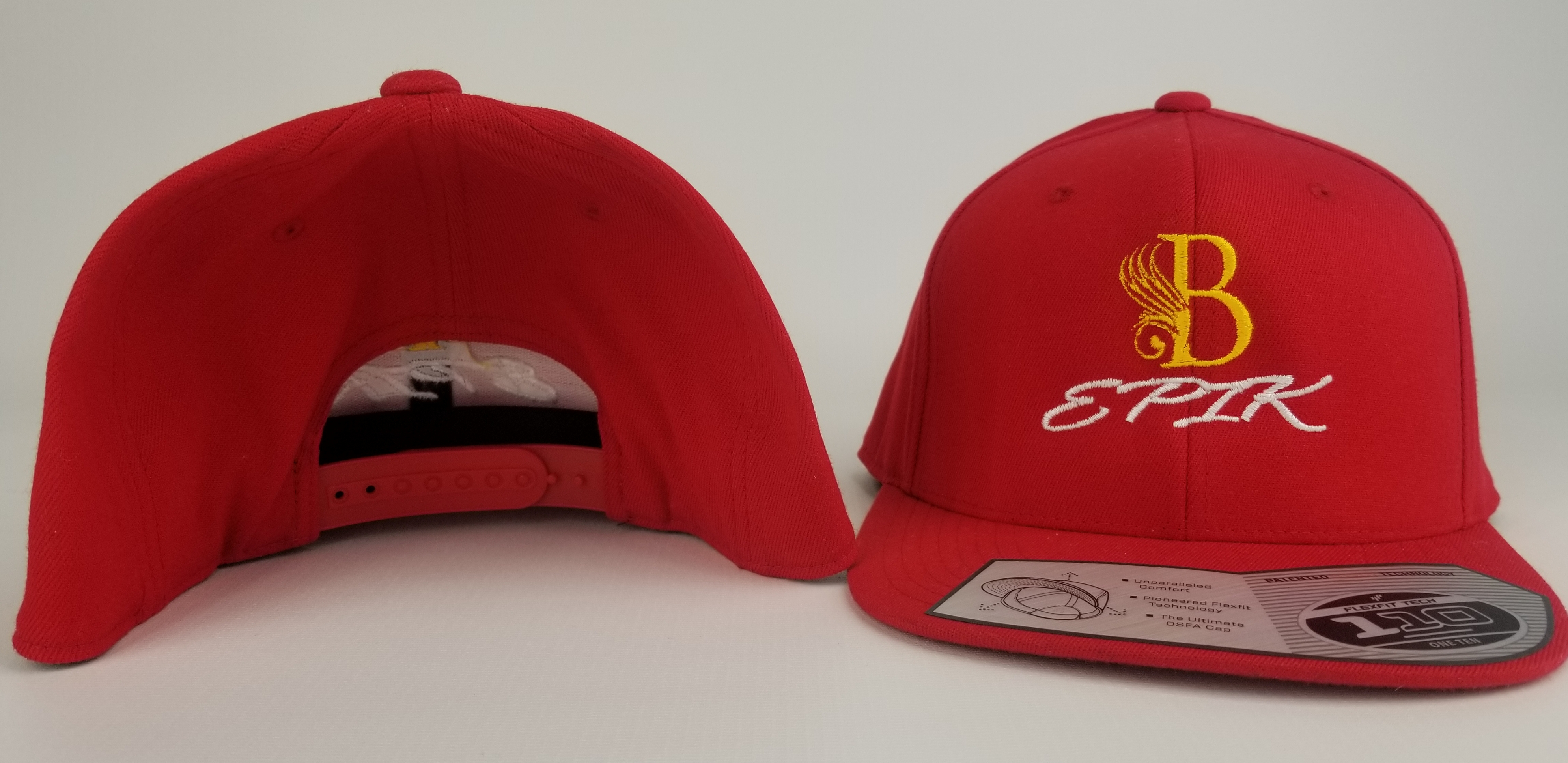 B EPIK FLAT BILL SNAPBACK Red, Yellow, White