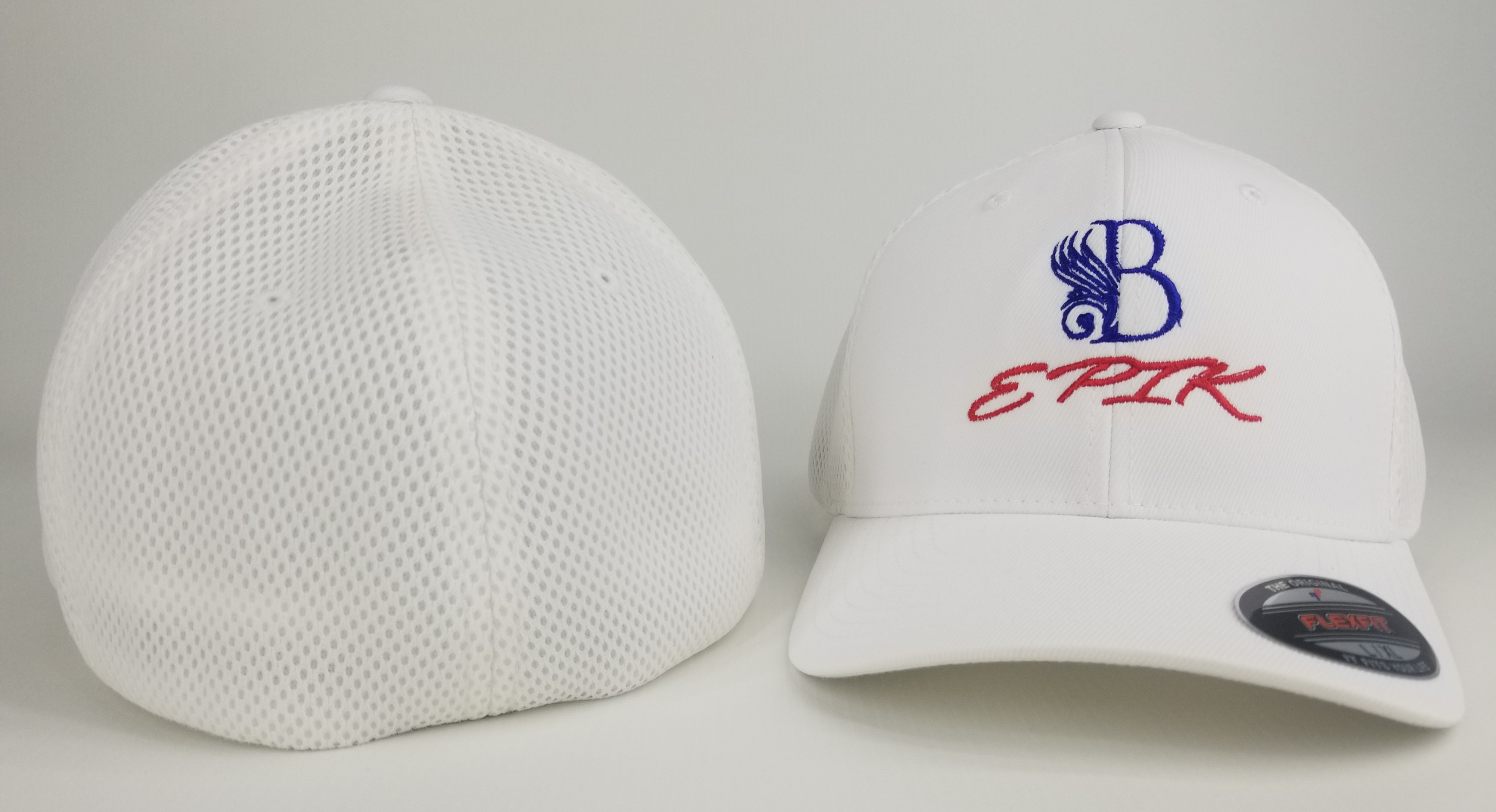 B EPIK Fitted mesh Hat  White, Blue, Red