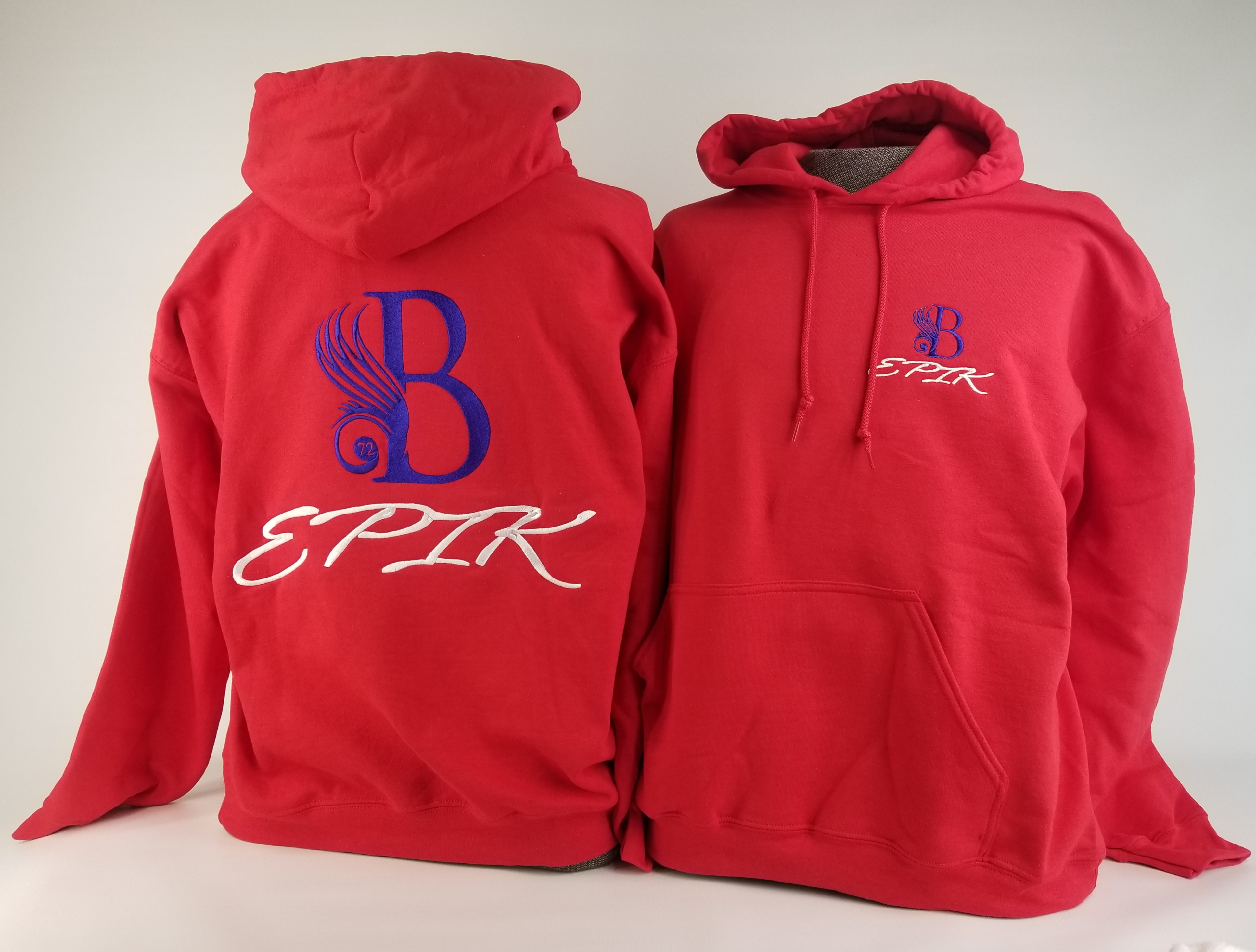 B EPIK HOODIE Red, Blue, Silver (50/50 Cotton/Polyester blend)