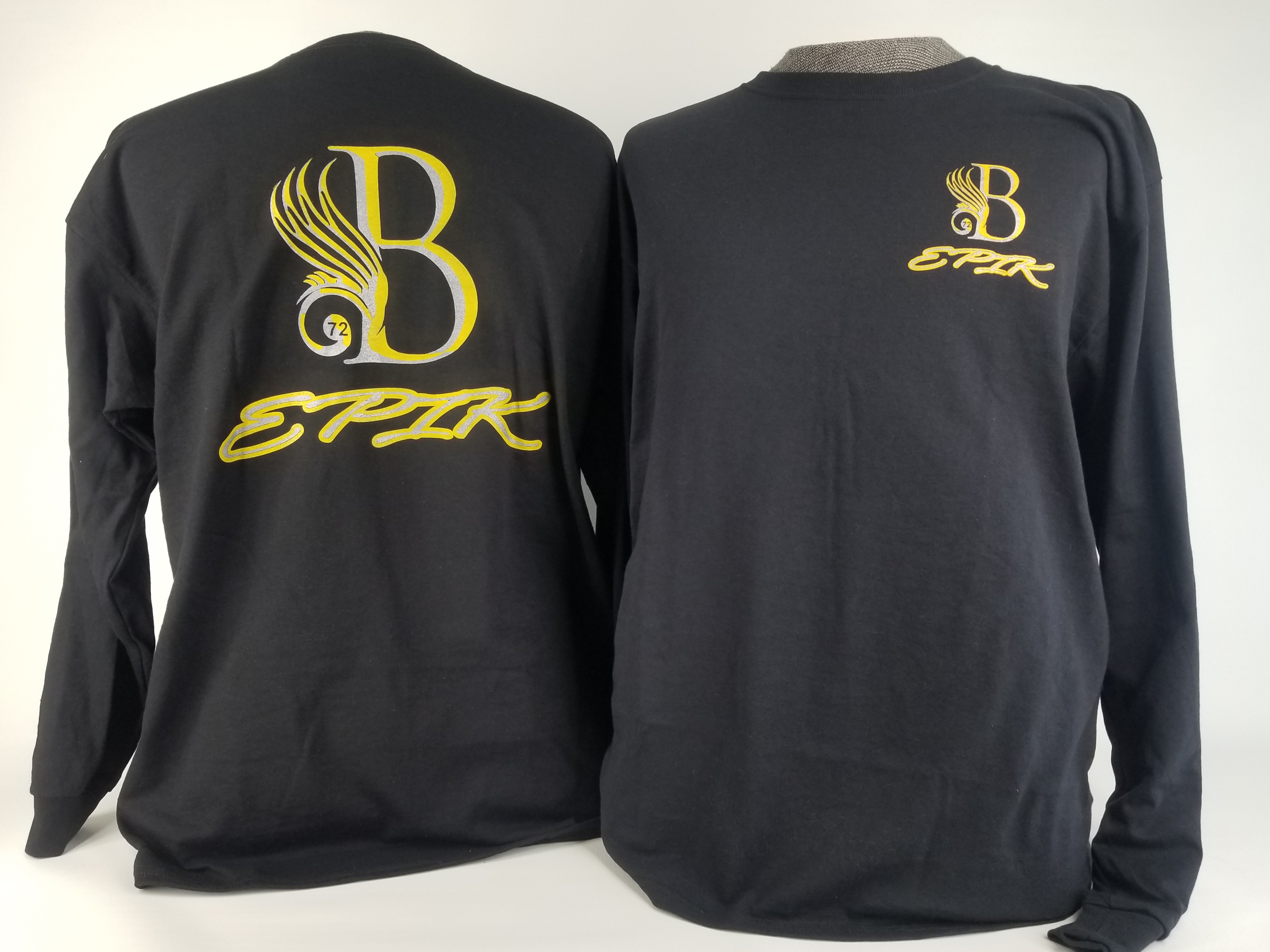 B EPIK Long Sleeve T-Shirt Black and Gold (50/50 Cotton/Polyester blend)