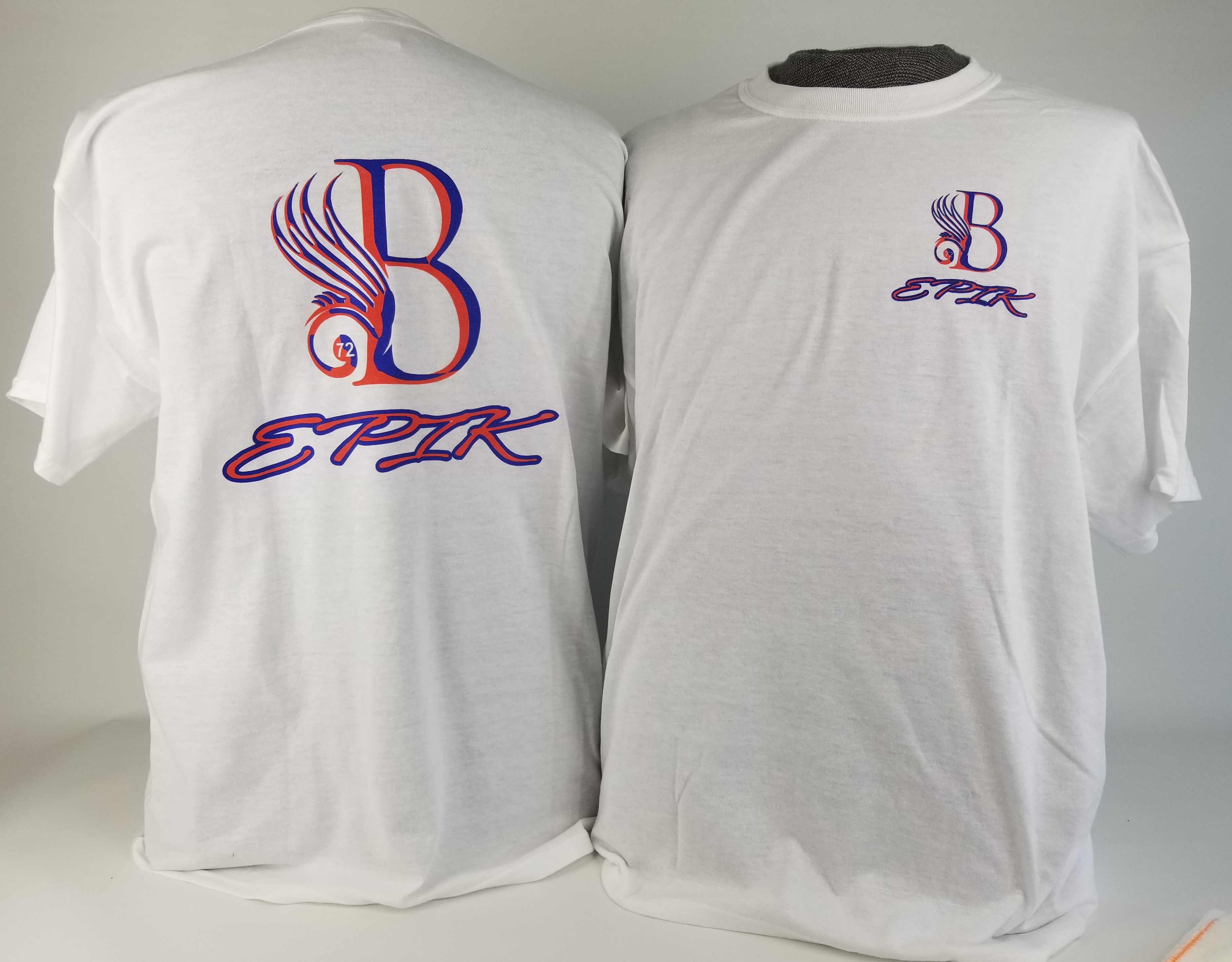 B EPIK T-SHIRT White, Blue, Red (50/50 Cotton/Polyester blend)