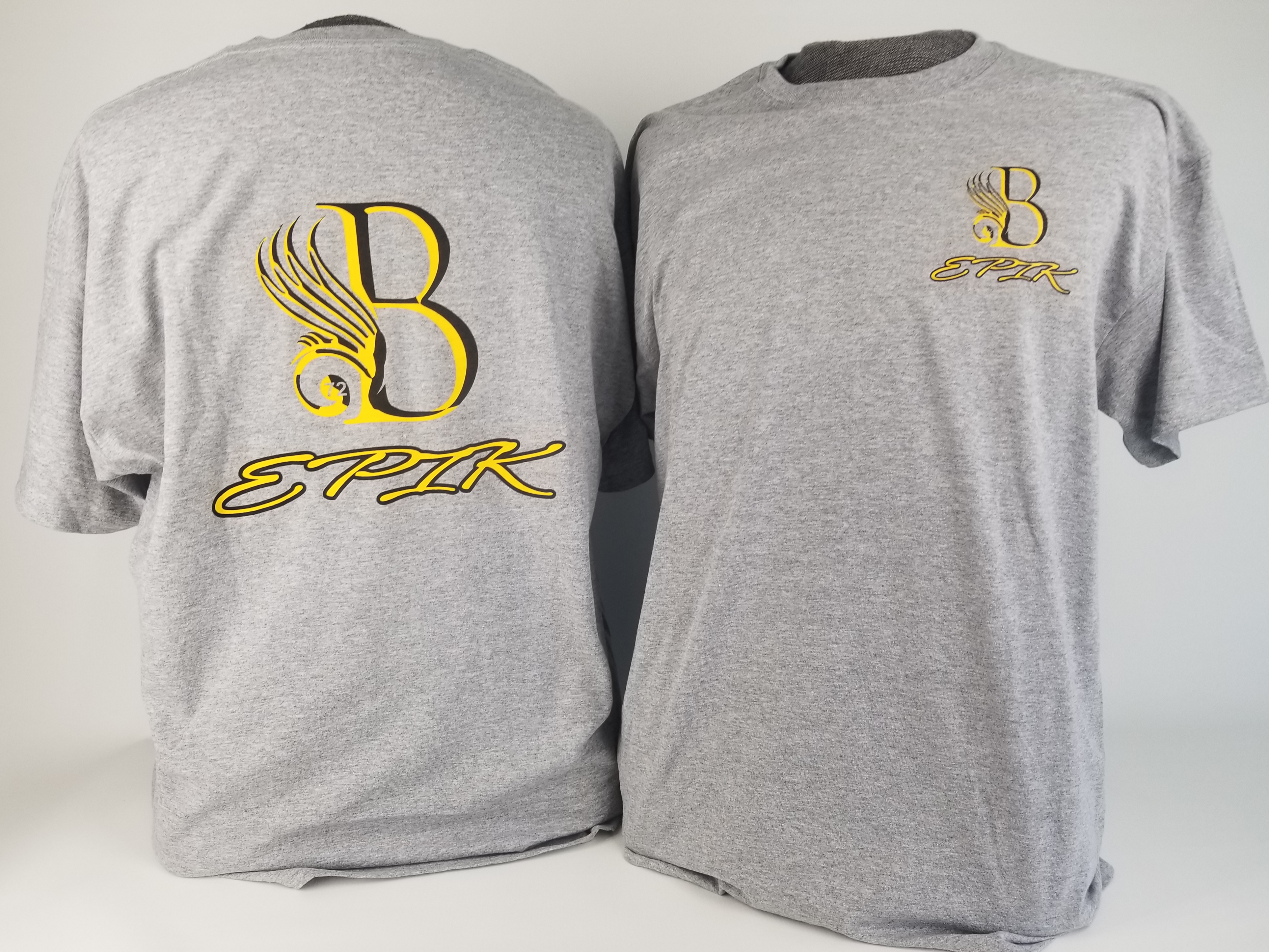 B EPIK T-SHIRT Grey, Gold, Black (50/50 Cotton/Polyester blend)