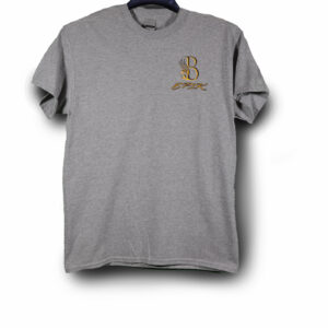 B EPIK T-SHIRT GREY, GOLD/BLACK FRONT LOGO ONLY (50/50 COTTON/POLYESTER BLEND)